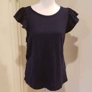 Banana Republic  flutter  short  sleeve  top Sz M